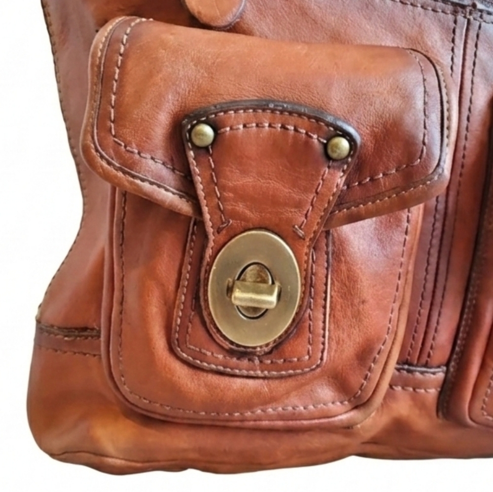 ​RARE 2007 Gigi Coach 65th Anniversary Twin Turnlock Legacy Leather Cognac Tote - Picture 5 of 15